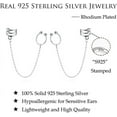 thumbnail image 7 of Solid 925 Sterling Silver Cuff Chain Earrings Wraps for Women Teens Wrap Earrings Non Piercing Ear Cuffs, 7 of 7