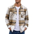 thumbnail image 1 of Camisas de franela para hombre, chaqueta informal con botones y cuadros, 1 of 6