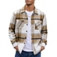 thumbnail image 1 of Camisas de franela para hombre, chaqueta informal con botones y cuadros, 1 of 6