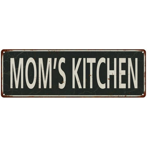 Mom's Kitchen Vintage Look Shabby Chic Gift Metal Sign 8x24 108240062056