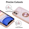 thumbnail image 3 of Electroplated Magnetic Ring Holder Case, 360 Degree with Rotation Metal Finger Ring Holder Magnet Car Holder Soft Silicone Shockproof Cover for iPhone 13 6.1 inch - Purple, 3 of 16