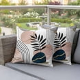 thumbnail image 2 of 2 Pack Outdoor Waterproof Throw Pillow Covers,Boho Leaf Arch Sun Decorative Square Pillow Case Patio Pillowcases for Chair Couch Sofa 16x16in, 2 of 9