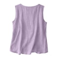 thumbnail image 5 of Resicozy Women Cotton Linen Tank Tops V Neck Loose Causal Sleeveless Summer Shirts Shirts Camisole 2026 Purple M, 5 of 5