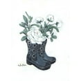 thumbnail image 2 of Baker, Sara 19x24 White Modern Wood Framed Museum Art Print Titled - Rain Boot Peonies, 2 of 4