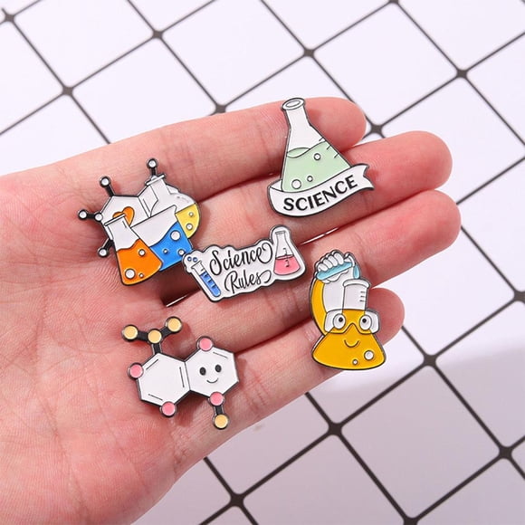 5Pcs Unique Enamel Pin Brooches Science Pins Set for