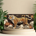 thumbnail image 6 of 1 Pcs 2D Flat License Plate Covers & Frames, Tiger with Chinese Patterns For Decorative Front, Waterproof For Decoration Aluminum License Plate Covers & Frames Cover For Men Women, 12" X 6", 6 of 7