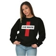 thumbnail image 4 of He Made Me Christian Jesus Christ Unisex Plus Fleece Graphic Sweatshirt Brisco Brands 4X, 4 of 5
