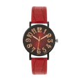 thumbnail image 4 of Reloj de pulsera analógico informal para mujer, elegante y sencillo con correa de piel sintética, a la moda Rojo, 4 of 9