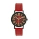 thumbnail image 4 of Reloj de pulsera para mujer, elegante, con correa de piel sintética, números arábigos sencillos, analógico, informal. Rojo, 4 of 9