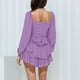 thumbnail image 3 of Mono con cuello cuadrado y volantes para mujer: sin mangas, pantalones anchos, conjunto informal y moderno, 3 of 6