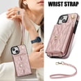 thumbnail image 2 of iPhone 13 RFID Para Que Bloquea la Funda Protectora para Billetera, Funda Tapa Magnética, Bolsillo con Ranuras para Múltiples Tarjetas con Correa para el Hombro y Correa para la Muñeca Desmontables, 2 of 7