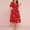 Red, variant on Cuteduck Women's summer casual plus-size Bohemian-style swing wrap dress with floral prints, V-neck and cinched waist, flowing and elegant mid-length dress 1X-5X