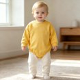 thumbnail image 2 of Pandaie Baby Solid Color Clothes Bubble Romper Newborn Boy Girl Fall Winter Long Sleeve Bodysuit Infant Daily Wear Yellow,12-18 Months, 2 of 7