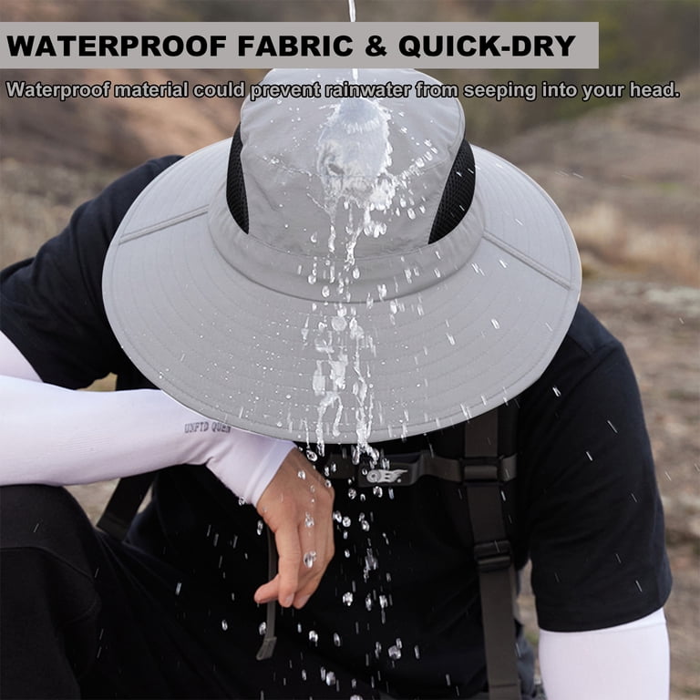 Waterproof Bucket Sun Hat UPF50+ Adjustable Strap Breathable Lightweight Huakunda Womens Waterproof Bucket Hat UV/UPF50+ Sun Hat Chin  main image 2