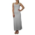 thumbnail image 1 of Peach Couture Racerback Summer Maxi Dress Striped Solid Sundress (Large, Striped Grey), 1 of 2