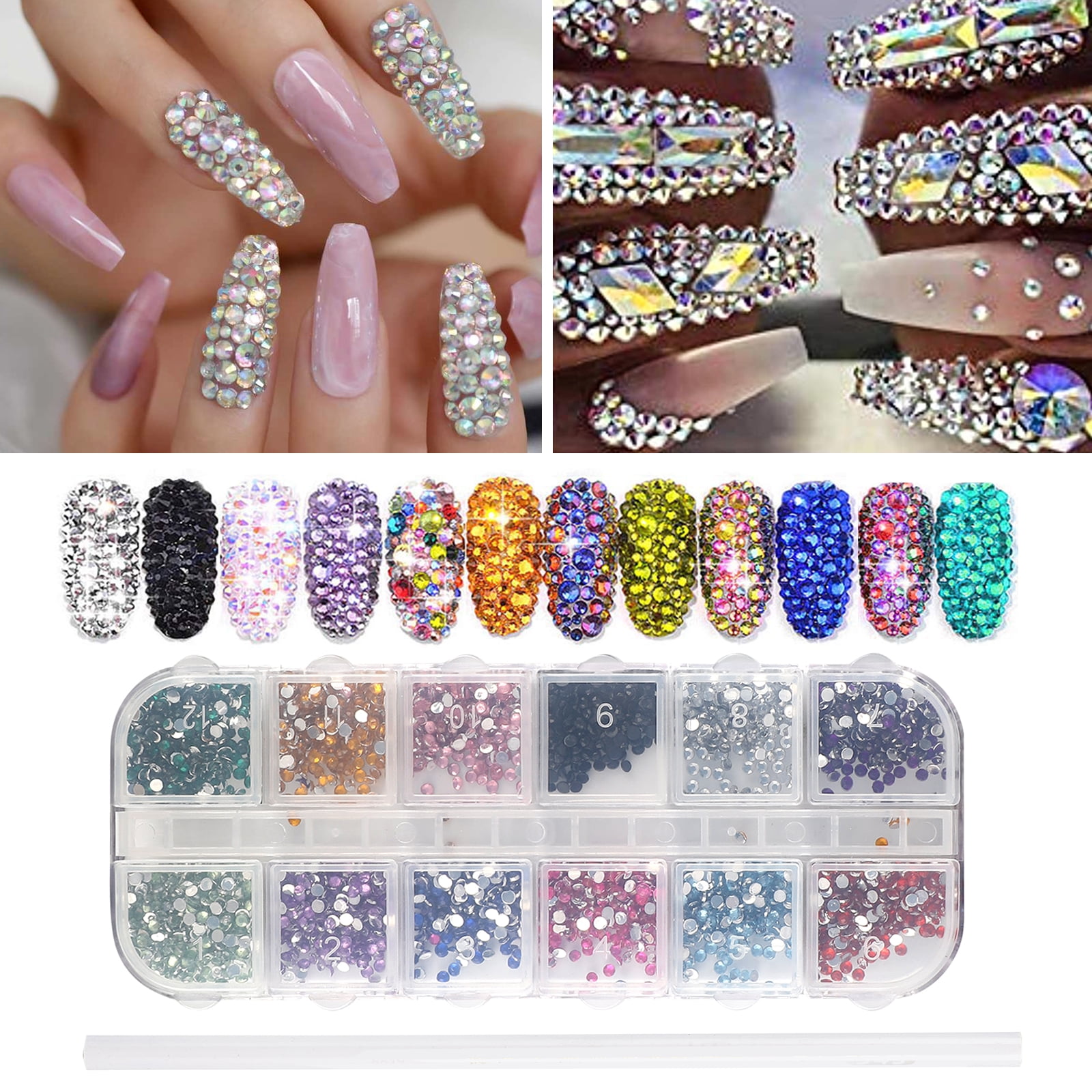 TSV Nail Art Rhinestones, Nail Crystal Gems, Butterfly Nail Sequins ...