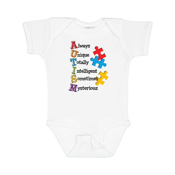 Inktastic Autism Acrostic Boys or Girls Baby Bodysuit