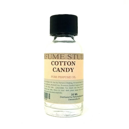 Cotton Candy Perfume Oil for Perfume Making, Personal Body Oil, Soap, Candle Making & Incense; Splash-On Clear Glass Bottle. Undiluted & Alcohol Free (1oz, Cotton Candy Fragrance
