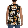 thumbnail image 4 of Easygdp Cat Skulls and Flowers Men's Breathable Tank Tops Sleeveless Sporty T Shirts for Basketball, Mountaineering, Bodybuilding -Large, 4 of 8