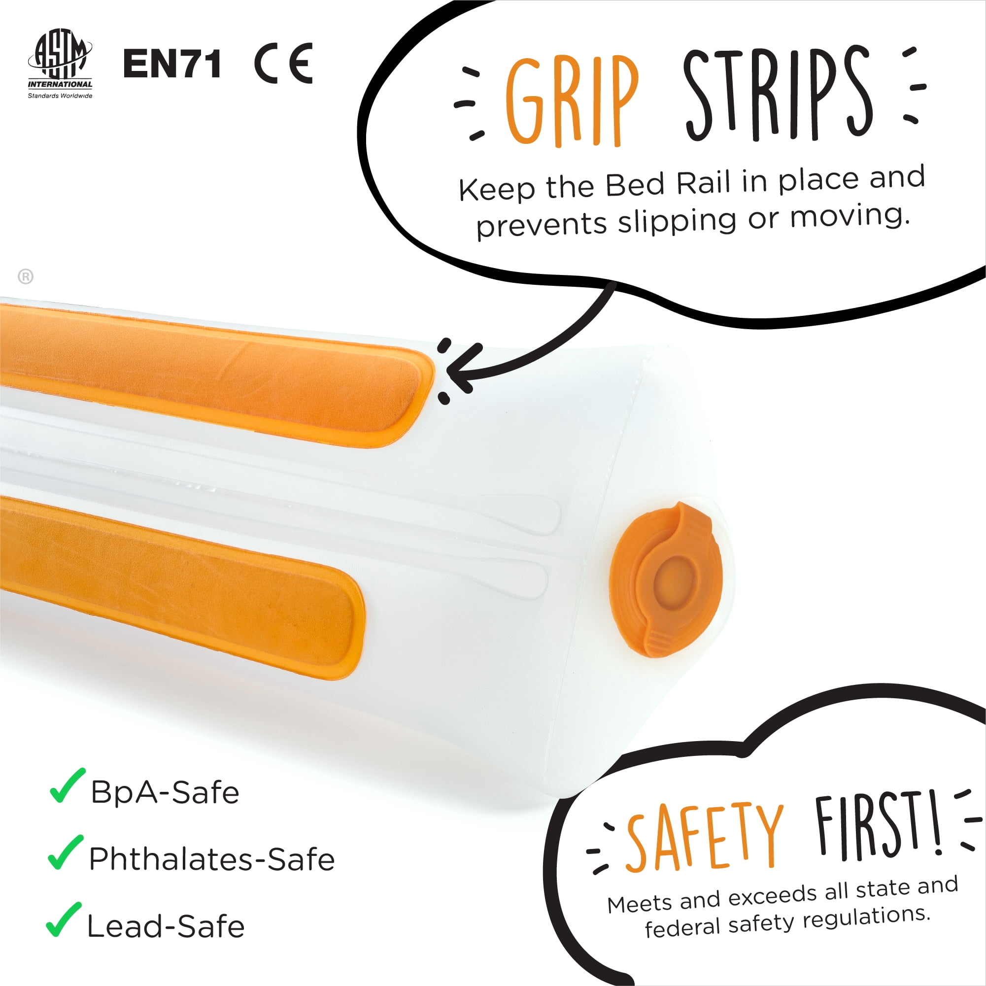 The Shrunks Convertible Inflatable Crib Bed Rail for Toddlers, Toddler Beds, Twin, Full, Queen, King Size Beds | Portable Bed Rail for Travel or Home | Bed Guard Rail for Kids | 2 Mini Rails