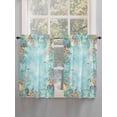thumbnail image 5 of Coastal Living Room Curtains 2 Panel, Summer Nautical Beach Coral Starfish Blue Ombre Cafe Window Treatment, Farmhouse Bedroom Bathroom Kitchen Curtains Drapes 104"x45", 5 of 6