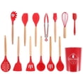 thumbnail image 1 of Yuarrent Juego de utensilios de cocina de 14 piezas de silicona de grado alimenticio sin BPA, seguro, resistente a altas temperaturas, espátula, cepillo Utensilios de cocina Yuarrent HA015495-00, 1 of 1