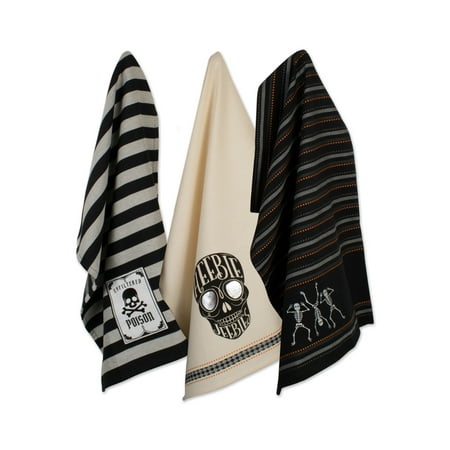 DII, 3 Pack, Halloween Witching Dish Towels, Black &