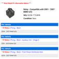 thumbnail image 2 of Relay - Compatible with 2001 - 2007 BMW 525i 2002 2003 2004 2005 2006, 2 of 2