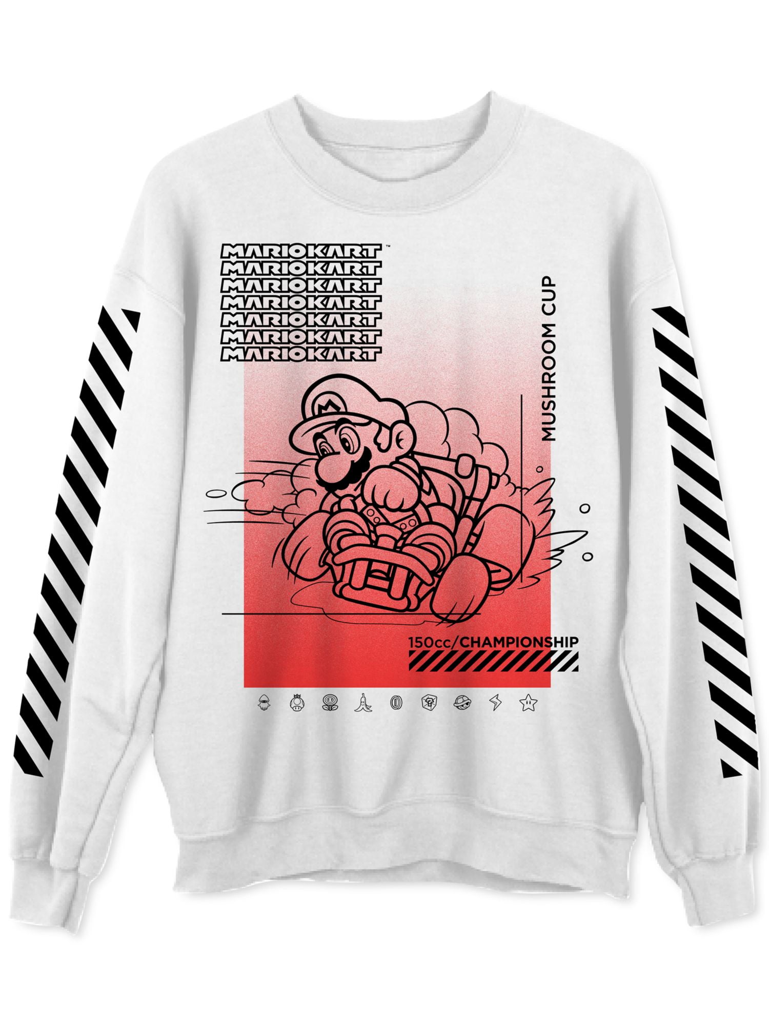Men's Graphic Print Crew Neck Sweatshirt Red / L