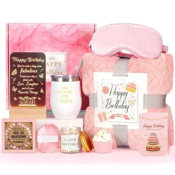 Birthday Gifts for Women, Gift Baskets for Women, Relaxing Spa Gift Baskets Self Care Birthday Box, Unique Birthday Gift Set for Her, Best Friend, Sister, Mom, Wife, Daughter, Girlfriend