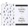 thumbnail image 2 of Merry Christmas Trees Dish Towels, 18 x 26 Inch Seasonal Winter Xmas Black Stripe Decoration Tea Towels for Cooking Baking Set of 2, 2 of 6
