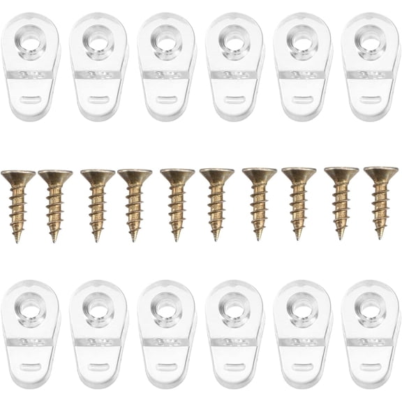 ABPETE 20Pcs Glass Retainer Clips Kit with Screw, Glass Door Retainer Clips, Glass Clips for Cabinet Doors, Plastic Glass Panel Clips Mirror Clips for Fixing Glass Cabinet Doors Windows (302)