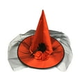 thumbnail image 2 of Awdenio Halloween Party Witch Hat Lace Mask Mysterious Magician Red Witch Hat Polyester Tafu Gauze Hat Clothin Hats, 2 of 3