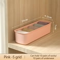 thumbnail image 4 of COFEST Colour Lingerie Drawer Organiser, Stackable Sock and Underwear Storage, Plastic Material 5 Compartments Box, Compact Size Wardrobe Organizer Pink, 4 of 7