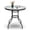 32“ Round, variant on Glass Patio Table with Umbrella Hole, 32" Square Outdoor Dining Table Steel Tempered Glass Patio Tables Outdoor Tables for Balcony Garden Deck