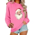 thumbnail image 2 of HOMBOM Womens Pink Sweatshirts Merry Vintage Christmas Crewneck Santa Cute Xmas Cozy Sweatshirt for Ladies, 2 of 6