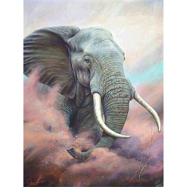 Pintura de animales grandes por números, imagen Digital pintada a mano, arte de sala de estar Likrtyny Arte deco