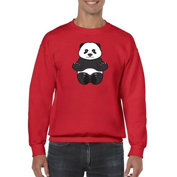 Sitting Panda Portrait Sweatshirt Men -Image by Shutterstock, Male Large