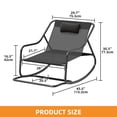 thumbnail image 3 of Craftian Patio Rocking Chair, Outdoor Lounge Chair with Footrest - Black, 3 of 9