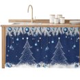 thumbnail image 2 of Navy Blue Christmas Tree Cabinet Curtain 32"Wx55"L,Dustproof Pantry Door Curtain W/ Self Adhesive Tape,Xmas Balls Pine Needles Snowflake Tall Storage Cover Privacy Drape for Bathroom Kitchen, 2 of 9
