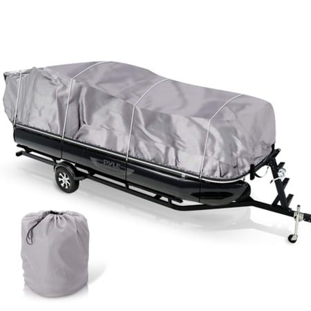 Pyle PCV442 Armor Shield Universal Waterproof Pontoon Boat Cover