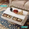 thumbnail image 2 of Manxile LED Coffee Table with 2 Storage Drawers, Modern White Coffee Table w/20 Colors LED Lights/APP Control, 2 of 7