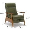 thumbnail image 6 of Comfort Pointe Solaris Fern Green Faux Leather Wood Arm Push Back Recliner, 6 of 17