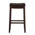 thumbnail image 3 of Hawthorne Collections 32" Contemporary Wood/Faux Leather Bar Stool in Dark Brown, 3 of 10