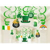 Outgeek 30Pcs Party Swirl Shamrock Hat Flag Cutouts Hanging Decor Hanging Swirl Party Supplies Decorations for St. Patricks Day Decor