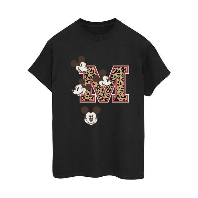 Mickey Mouse T-Shirt Boyfriend en Coton pour Femmes m Visages
