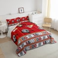 thumbnail image 3 of Feelyou Retro Soccer Sports Bedding Comforter Set, Est Sleep Rugby Football Twin Comforter Sets, Red Cartoon Theme Reversible Bedding Set, Breathable Home Decor, 2 Pieces, 3 of 8