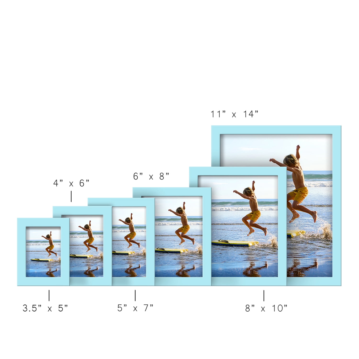 Modern 8 in. x 10 in. Light Blue Picture Frame (Set of 2)