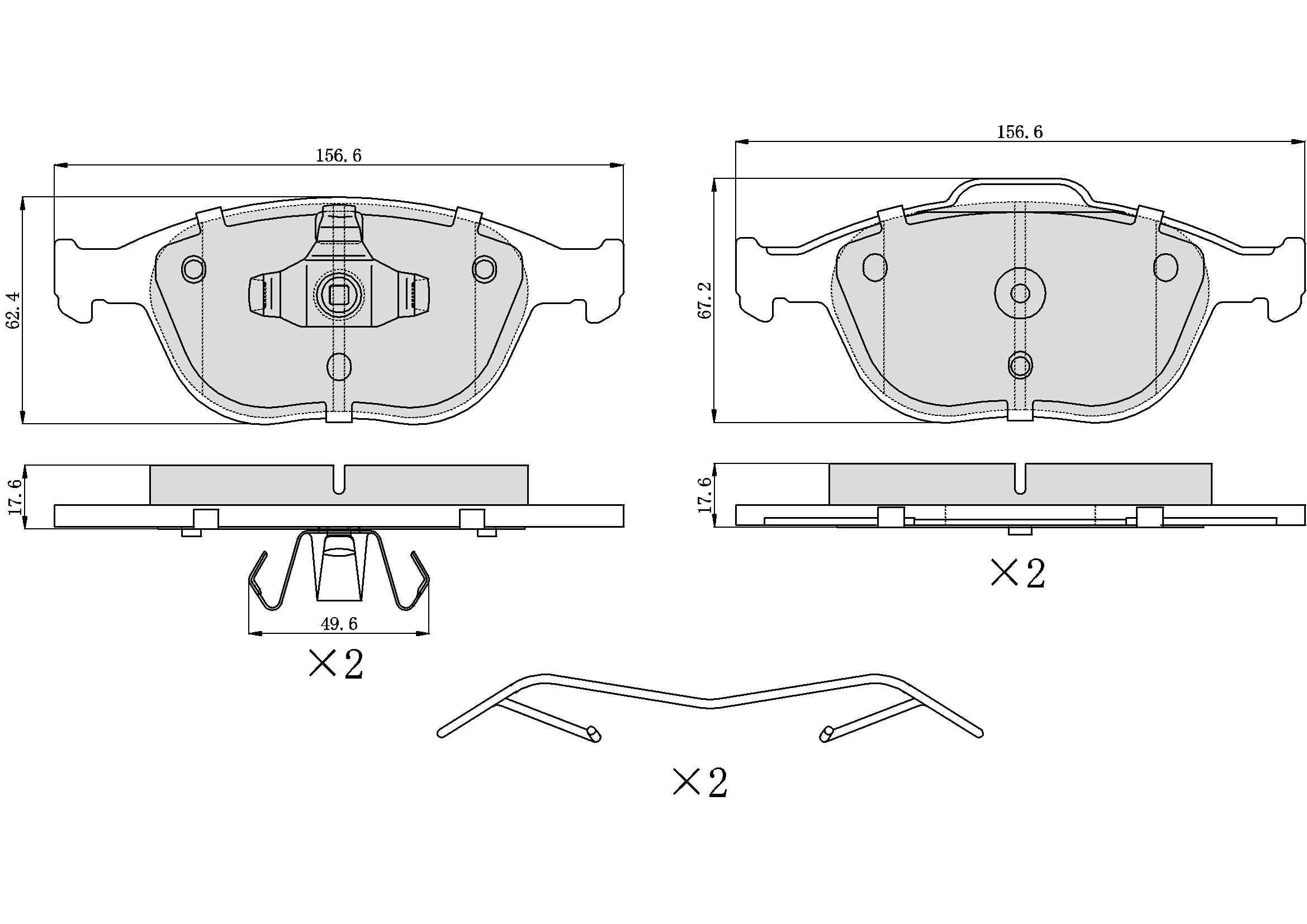 Ultra HC 1000 Brake Pad Set, Front HC10.0970.0.F, Ford Focus 2004-2002