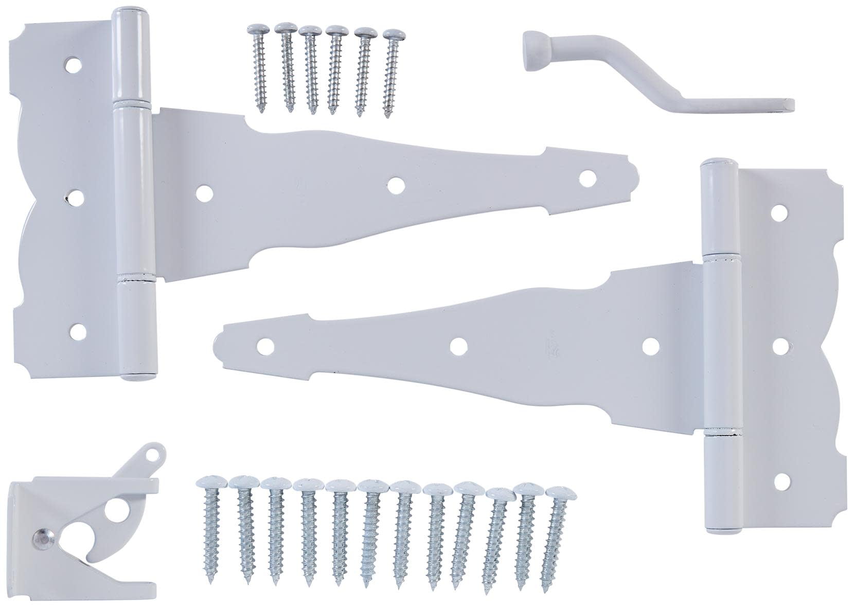 National Hardware 5002264 8 in. Decorative White Steel Gate Hardware Kit